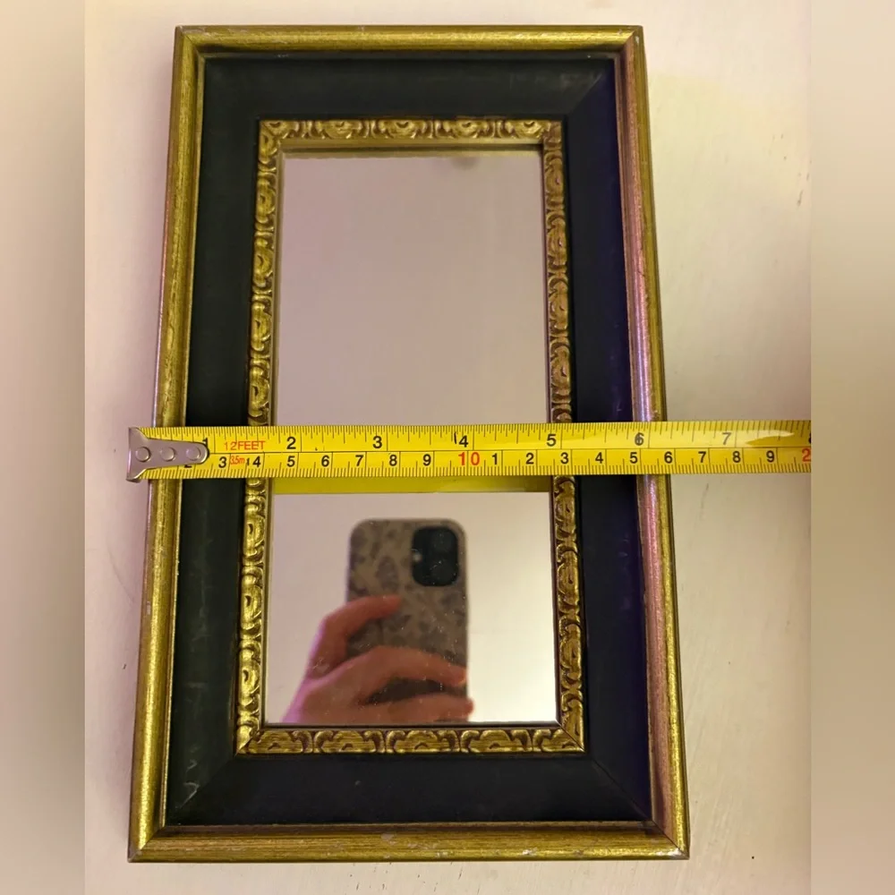 Gold and Black Framed Mirror